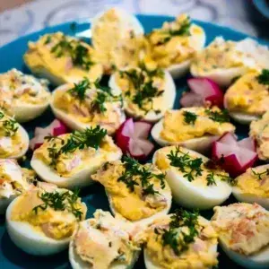 Mimosa Eggs (French Deviled Eggs) recipe